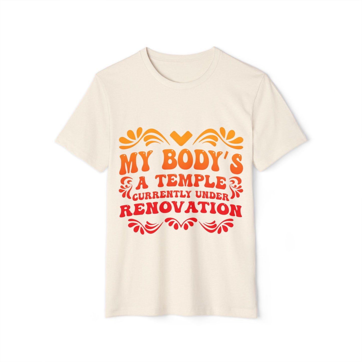 My Body's A Temple..., Unisex Organic Cotton T-shirt (Colorful), Printed