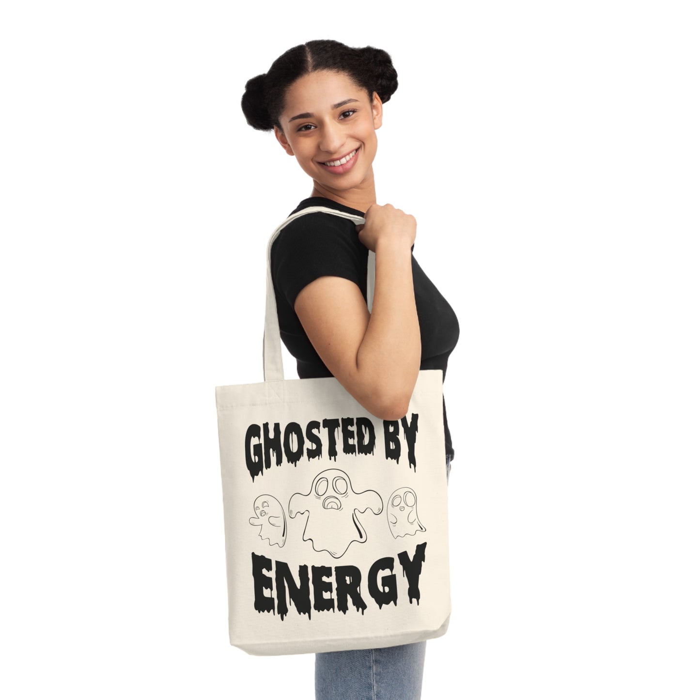 Ghosted by Energy with Spooky Ghosts, Organic Tote, Printed