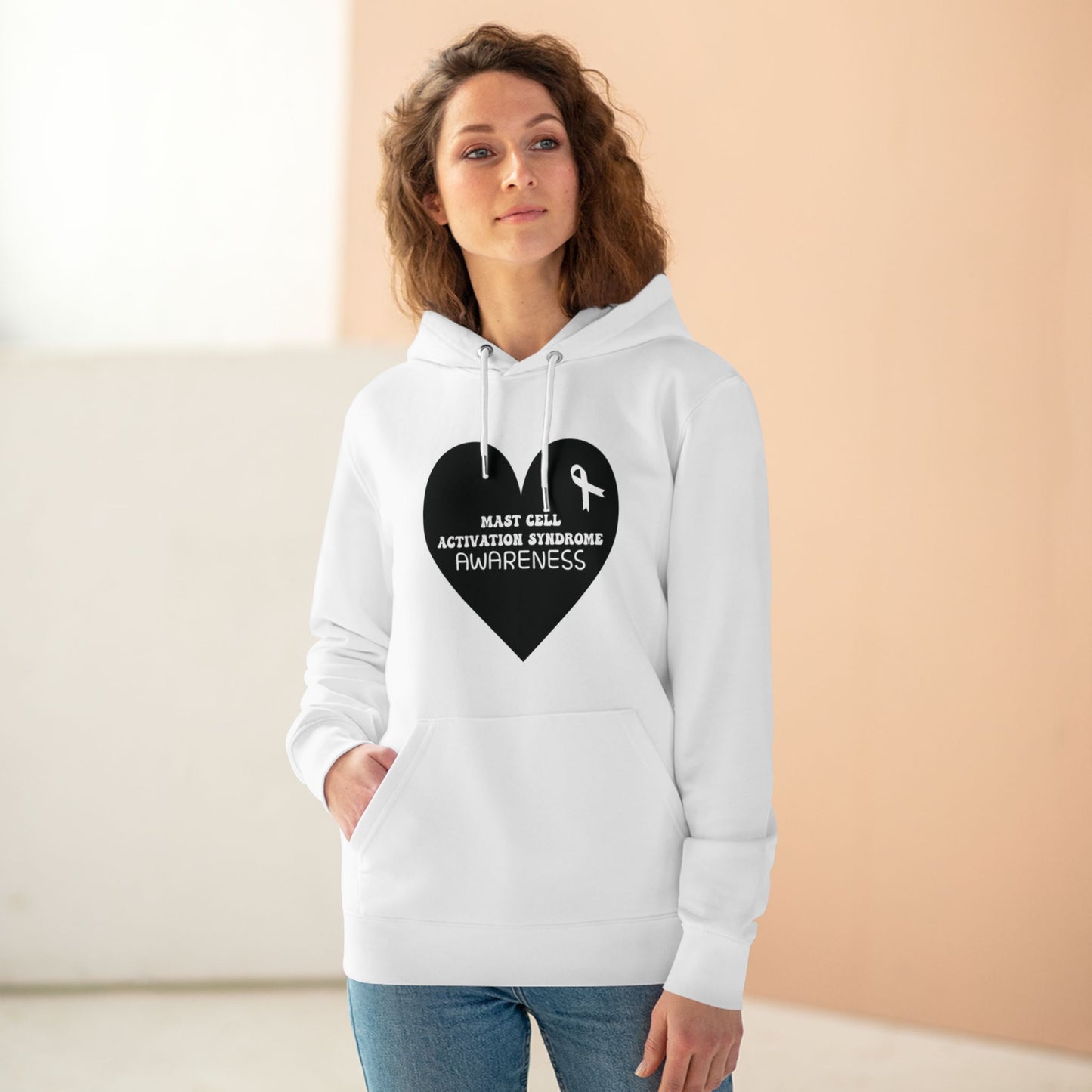 Awareness Heart - MCAS in Pastel Aesthetic | Unisex Heavy Blend Organic Hoodie Sweatshirt