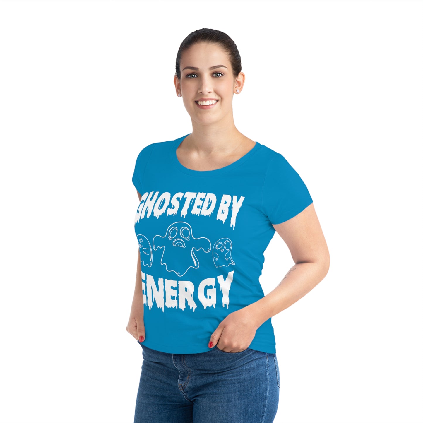 Ghosted by Energy with Spooky Ghosts, Women's Jazzer T-shirt (Dark), Printed