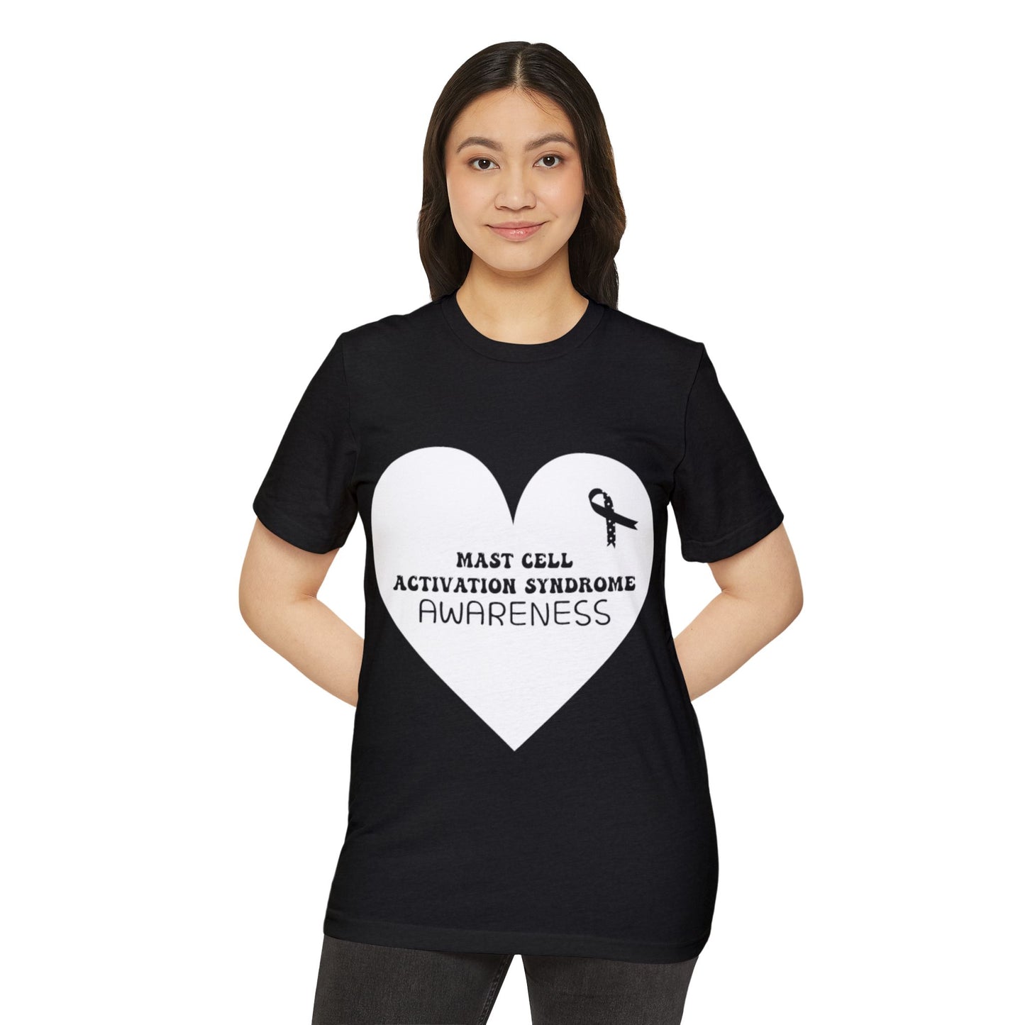 Awareness Heart - Mast Cell Activation Syndrome, Unisex Organic Cotton T-shirt, Printed