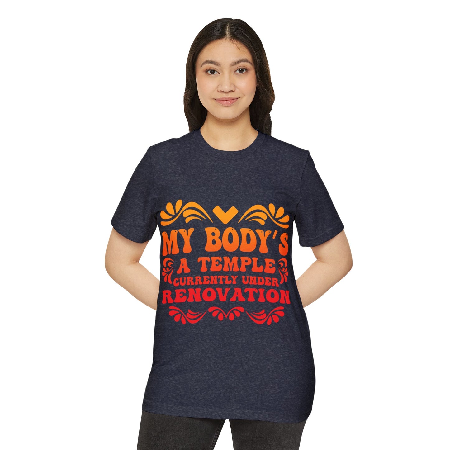My Body's A Temple..., Unisex Organic Cotton T-shirt (Colorful), Printed