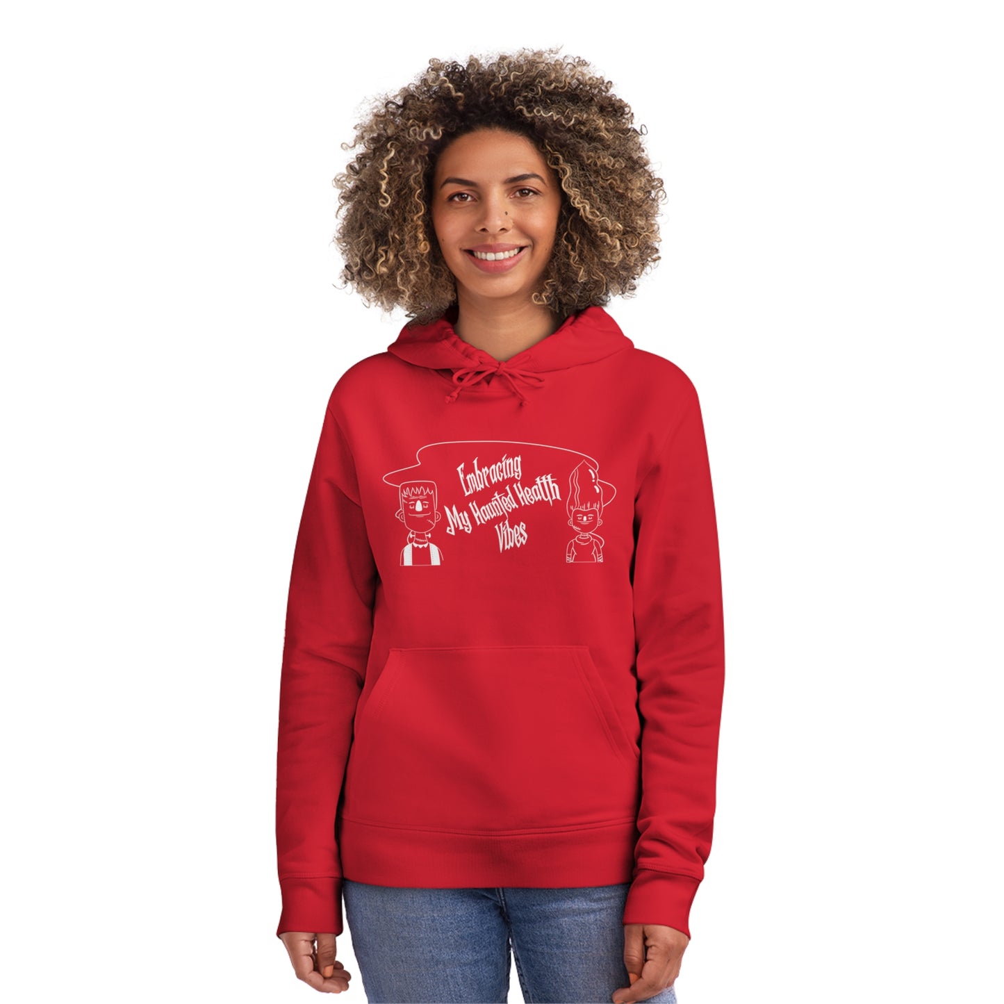 Embracing My Haunted Health Vibes, Unisex Organic Drummer Hoodie, Printed