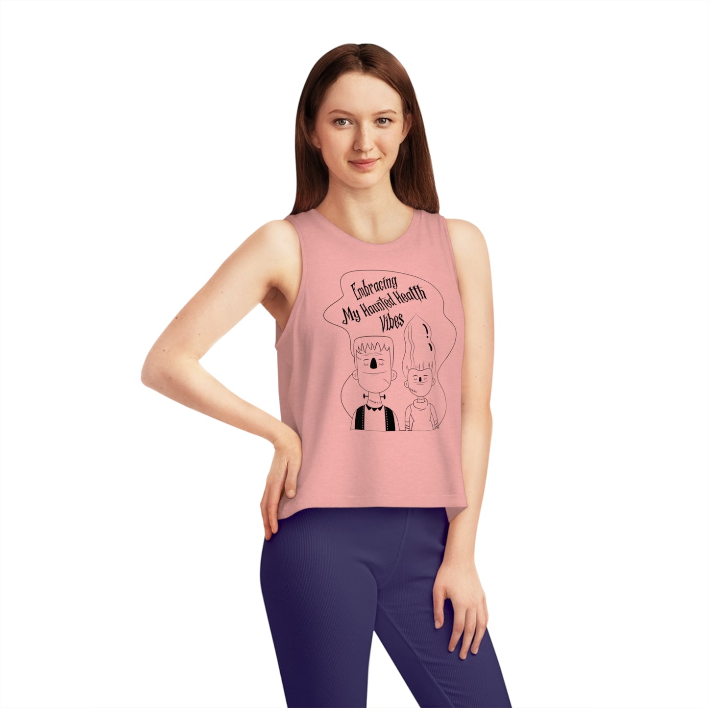 Embracing My Haunted Health Vibes, Women's Dancer Cropped Tank Top, Printed