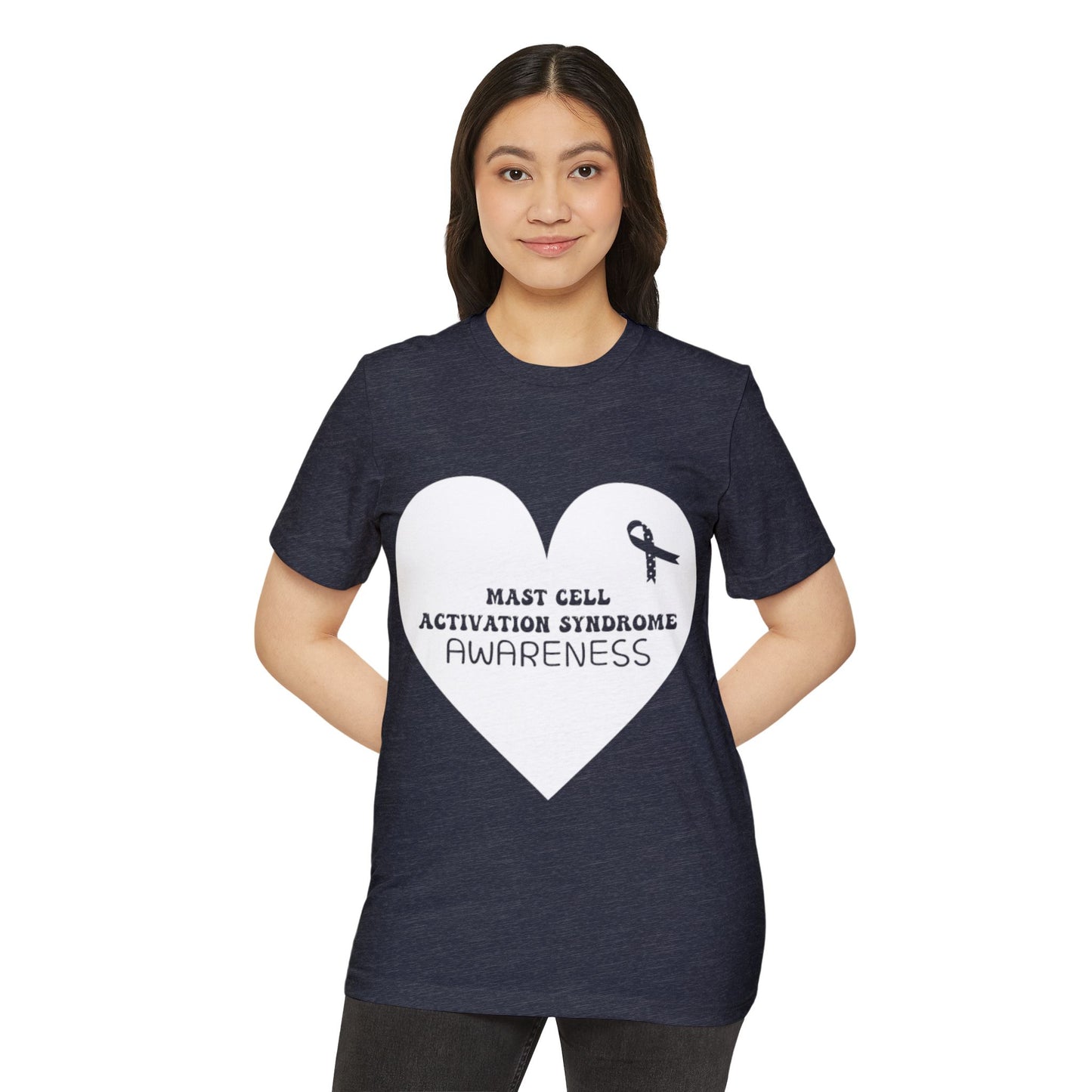 Awareness Heart - Mast Cell Activation Syndrome, Unisex Organic Cotton T-shirt, Printed