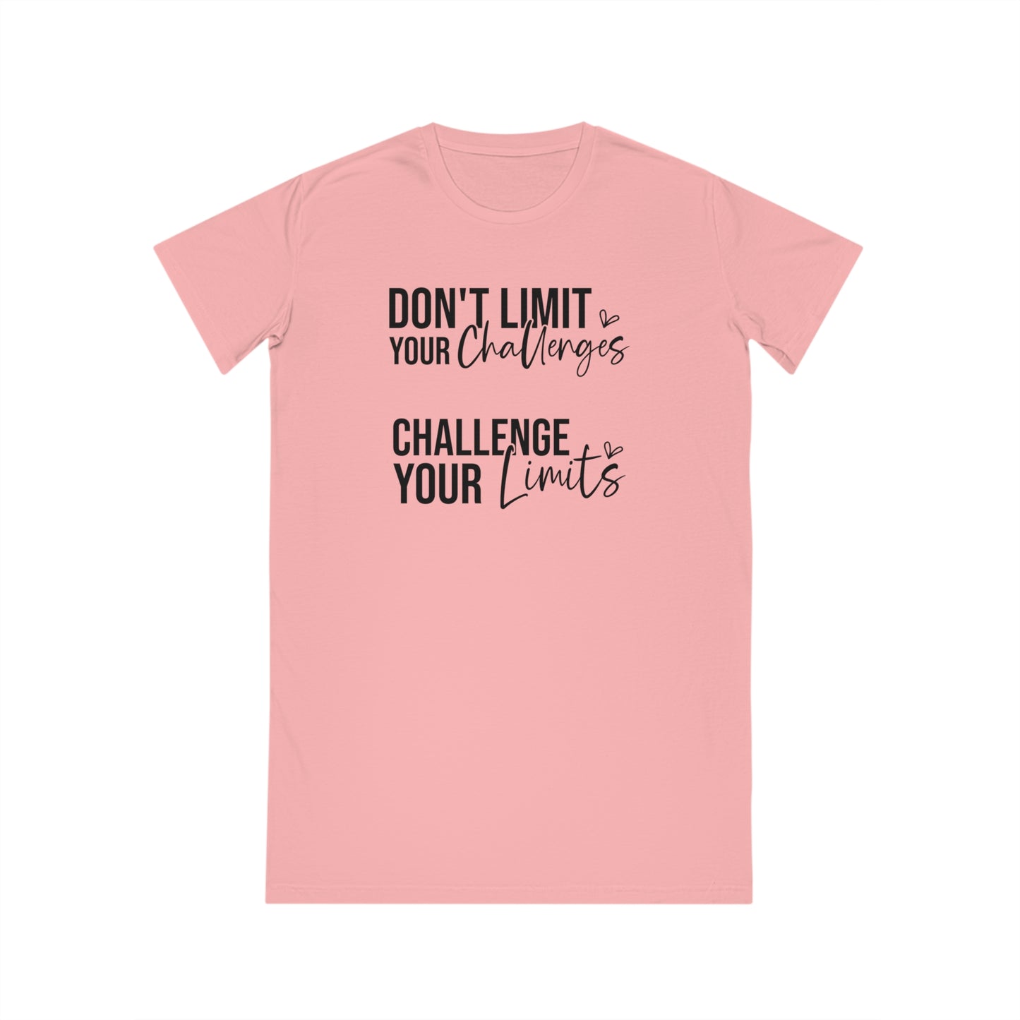 Don't Limit Your Challenges, Women's Spinner T-Shirt Dress, Printed