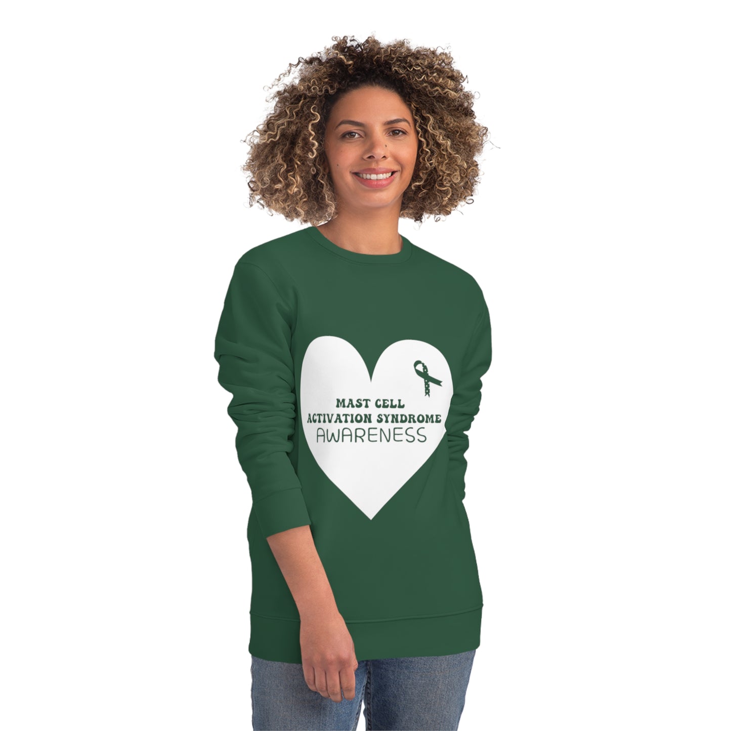 Awareness Heart - Mast Cell Activation Syndrome, Unisex Organic Sweatshirt, Printed