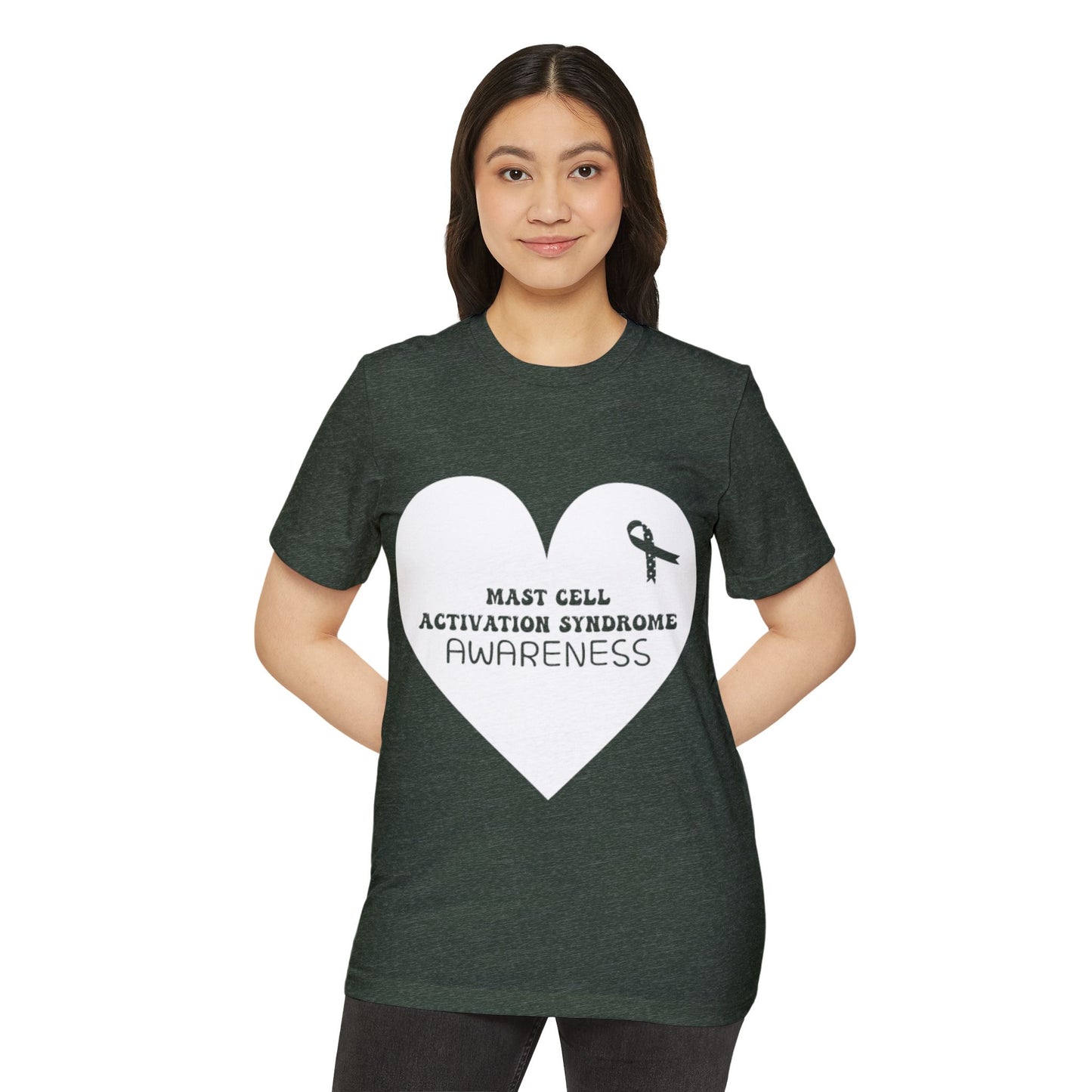 Awareness Heart - Mast Cell Activation Syndrome, Unisex Organic Cotton T-shirt, Printed