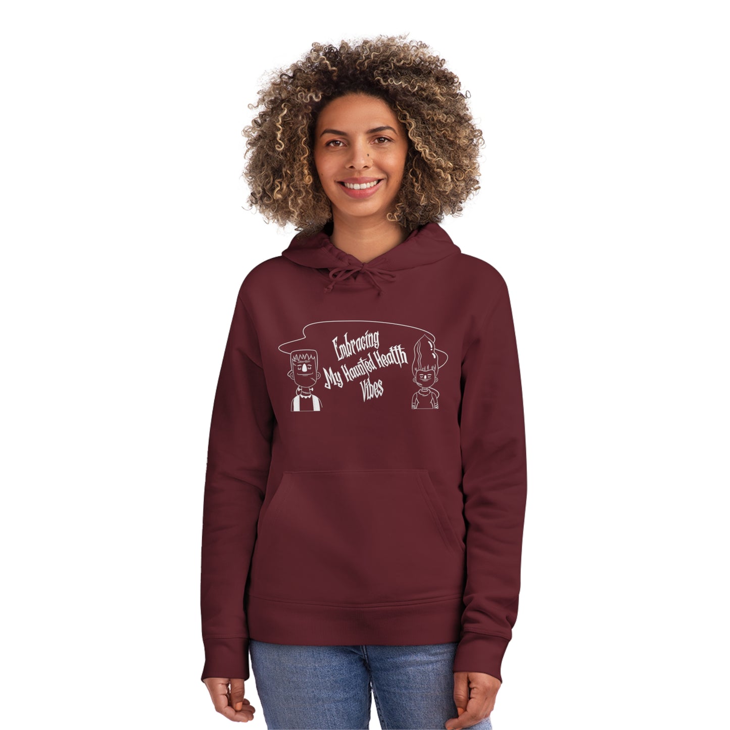 Embracing My Haunted Health Vibes, Unisex Organic Drummer Hoodie, Printed