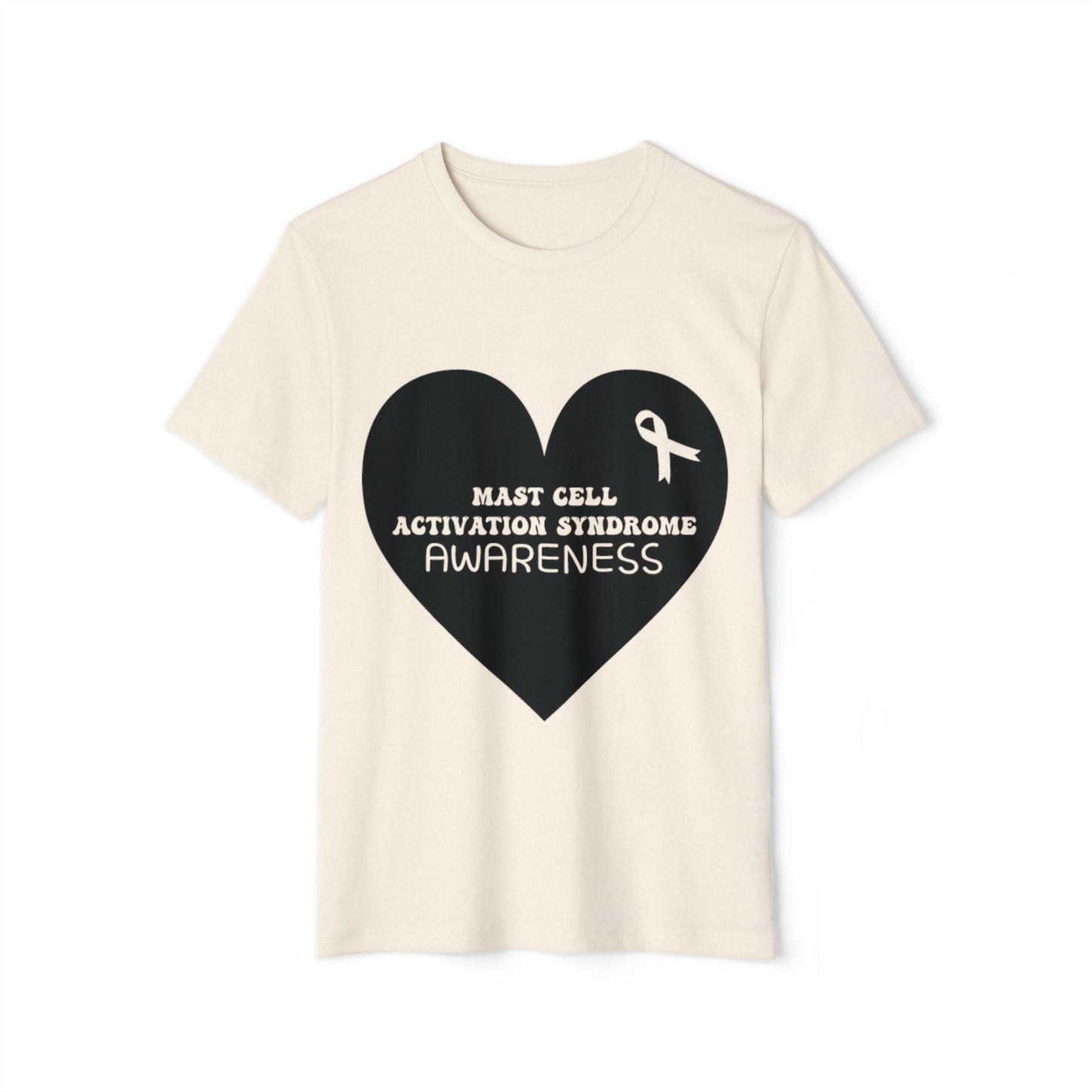 Awareness Heart - Mast Cell Activation Syndrome, Unisex Organic Cotton T-shirt, Printed