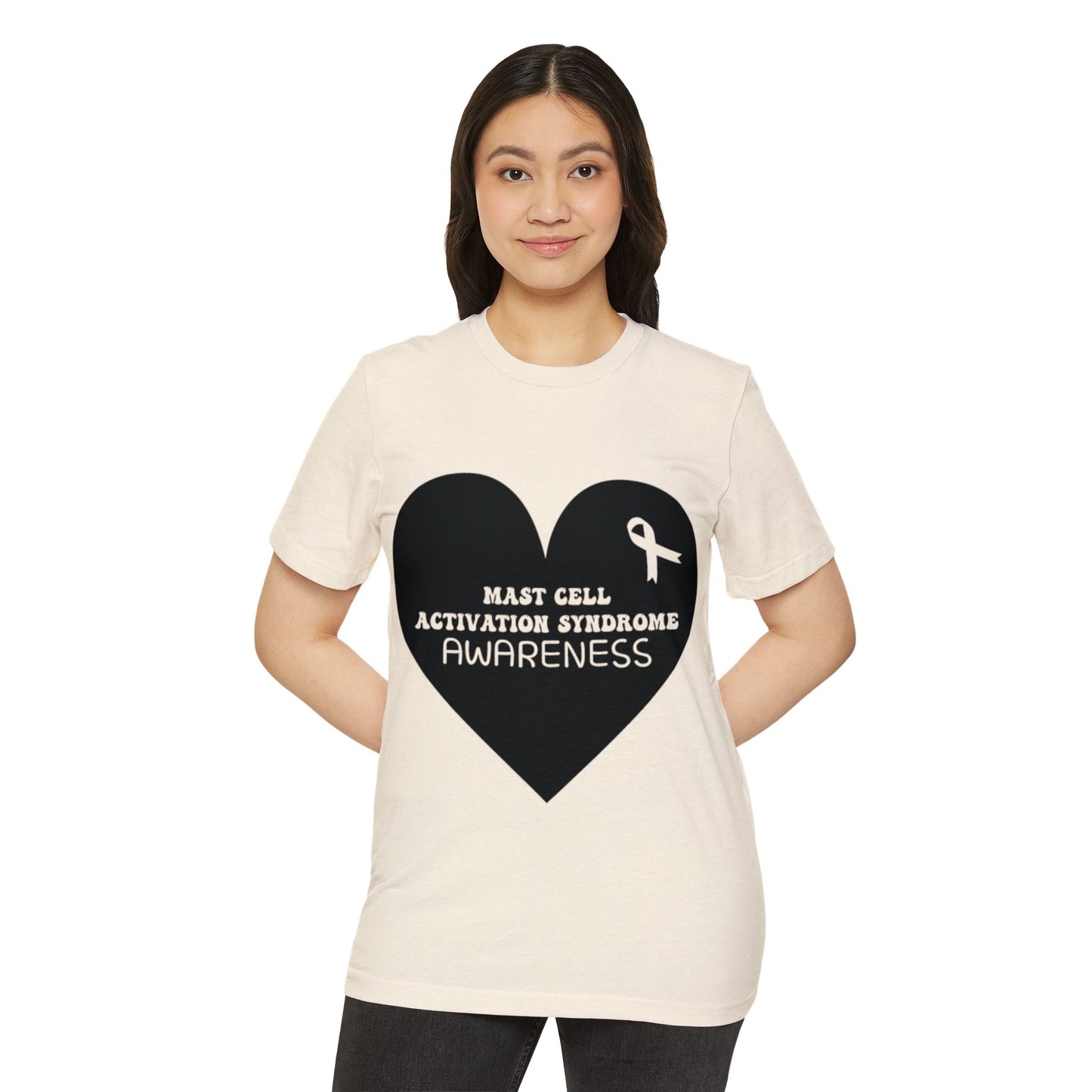 Awareness Heart - Mast Cell Activation Syndrome, Unisex Organic Cotton T-shirt, Printed