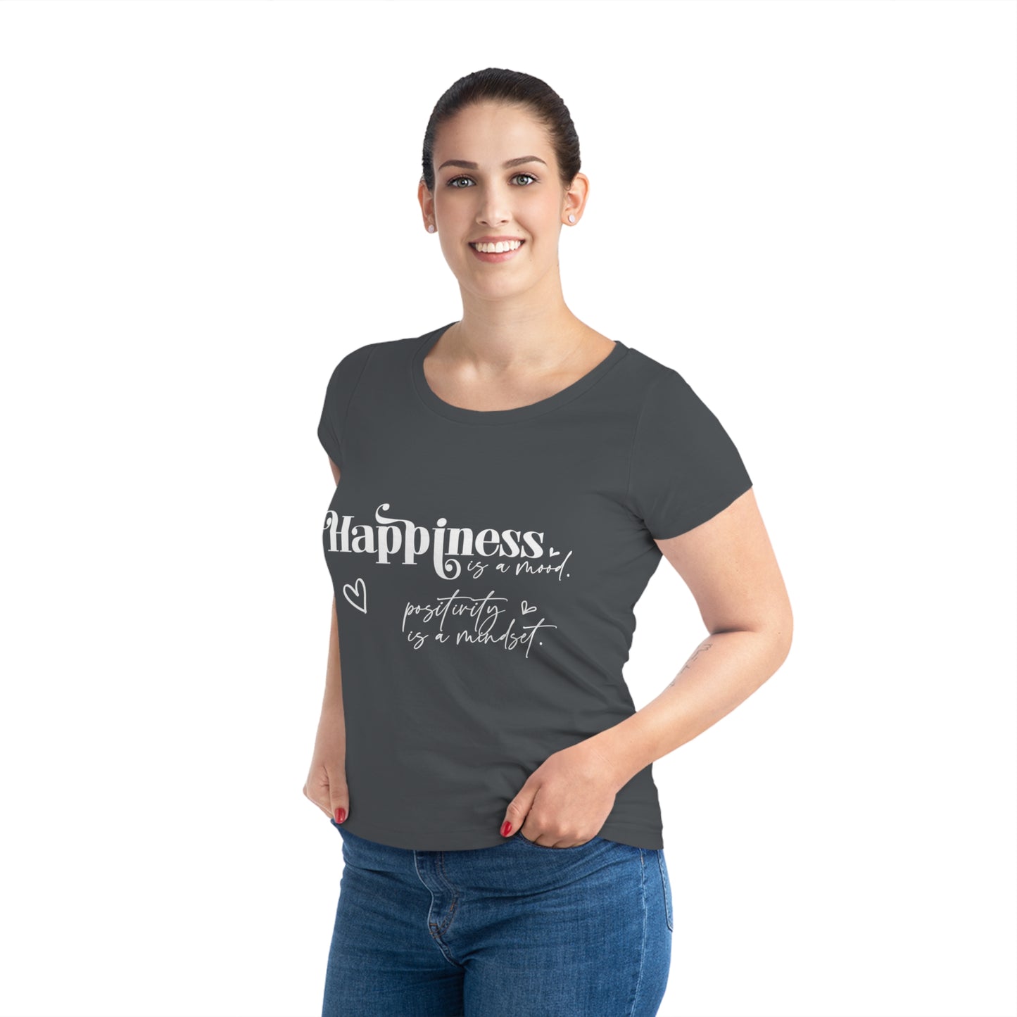 Happiness is a Mood, Women's Jazzer T-shirt (Dark), Printed