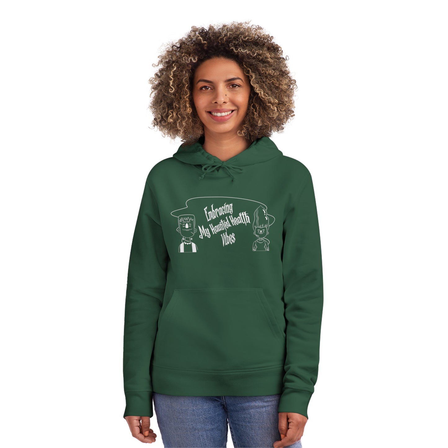 Embracing My Haunted Health Vibes, Unisex Organic Drummer Hoodie, Printed