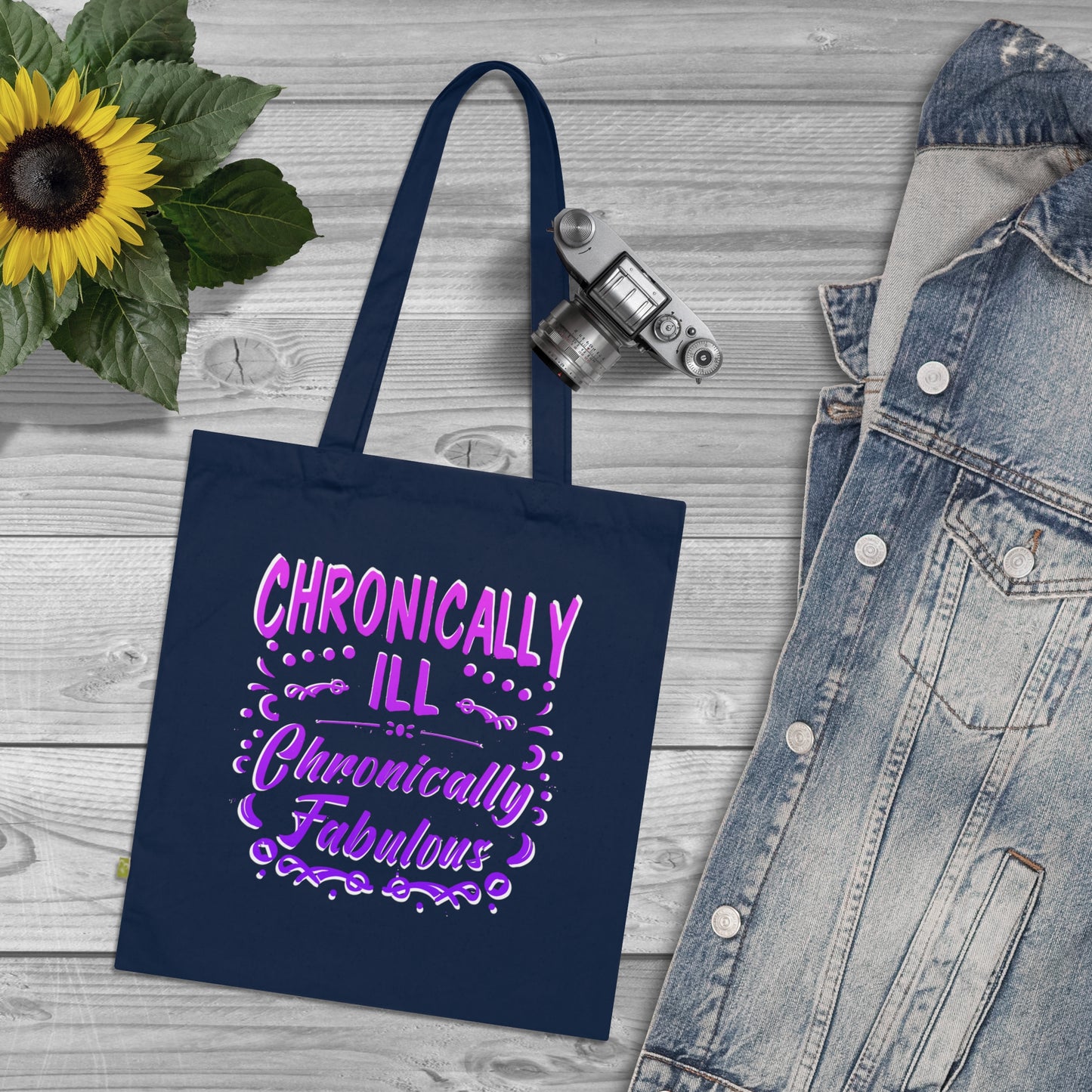 Chronically Ill, Chronically Fabulous, Organic Tote (Colorful), Printed