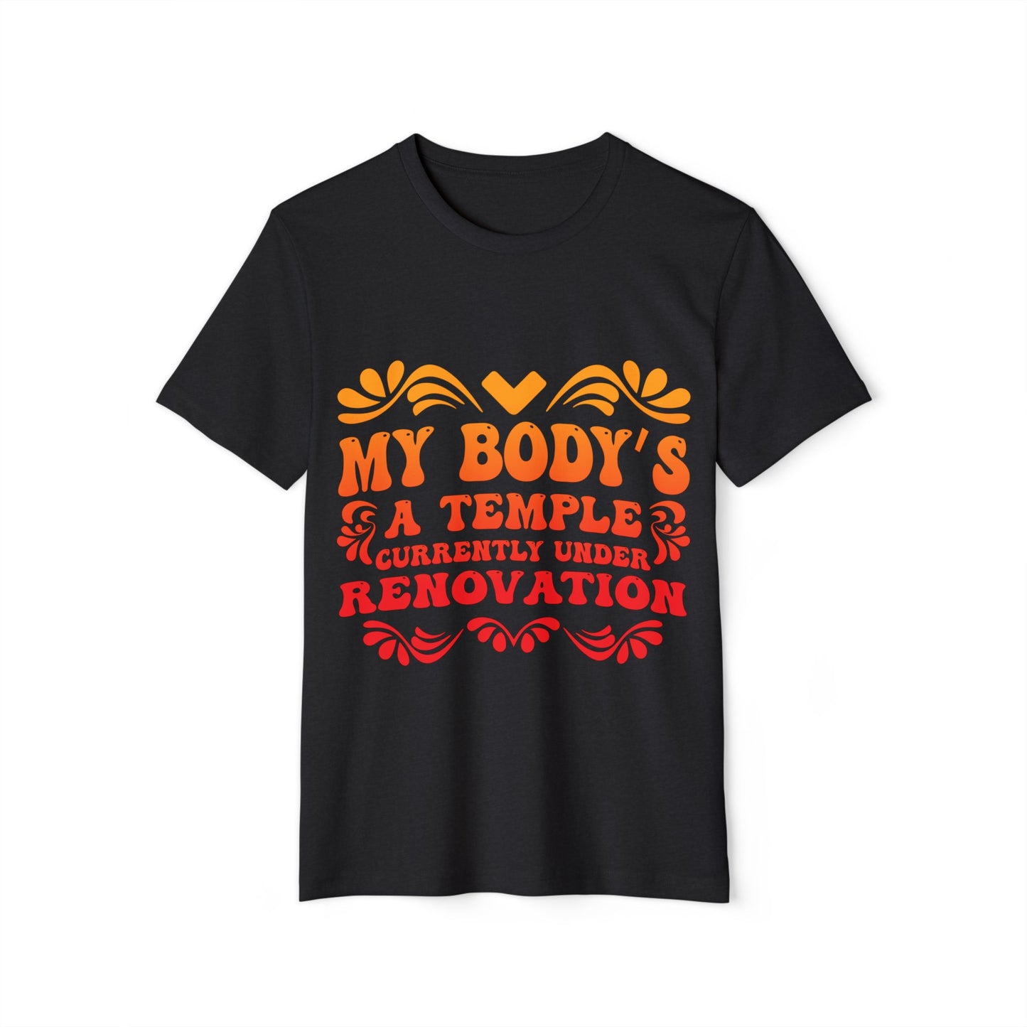 My Body's A Temple..., Unisex Organic Cotton T-shirt (Colorful), Printed