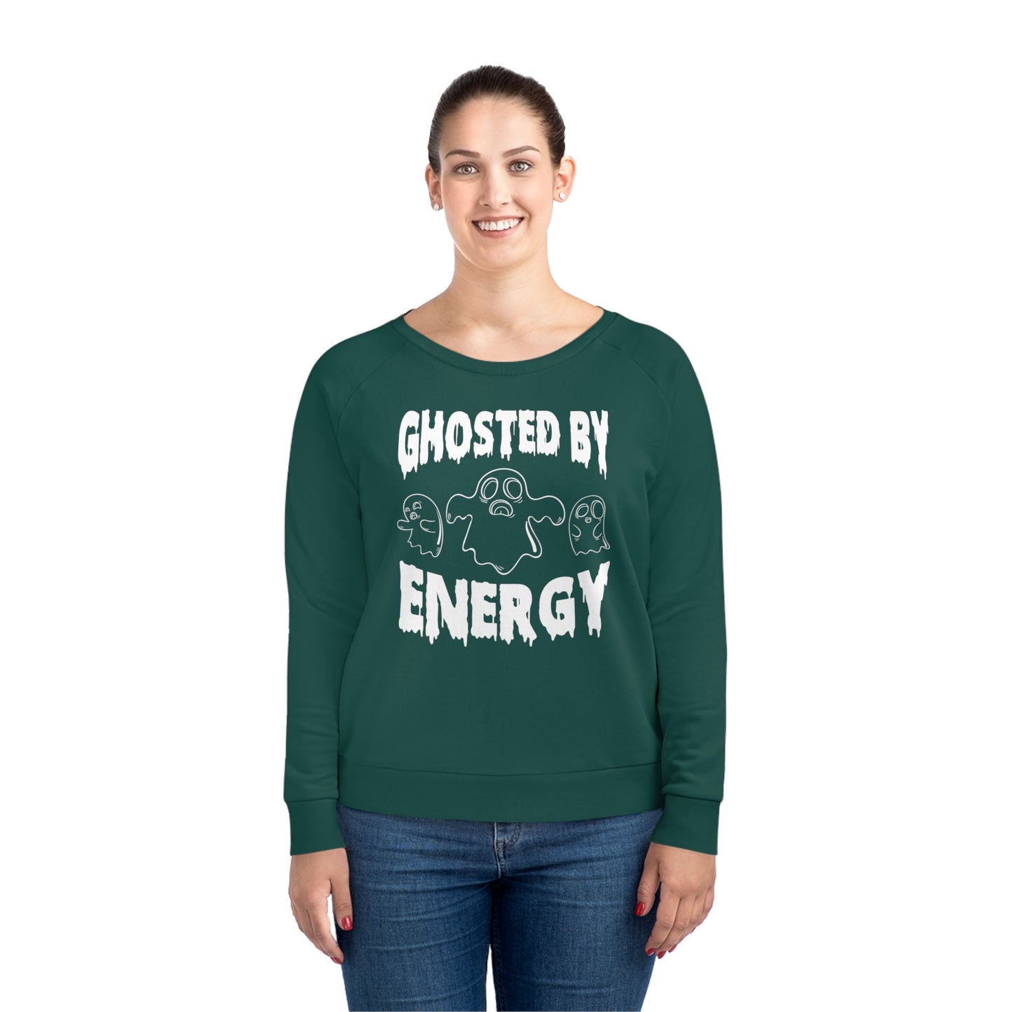 Ghosted by Energy with Spooky Ghosts, Women's Dazzler Relaxed Organic Fit Sweatshirt, Printed