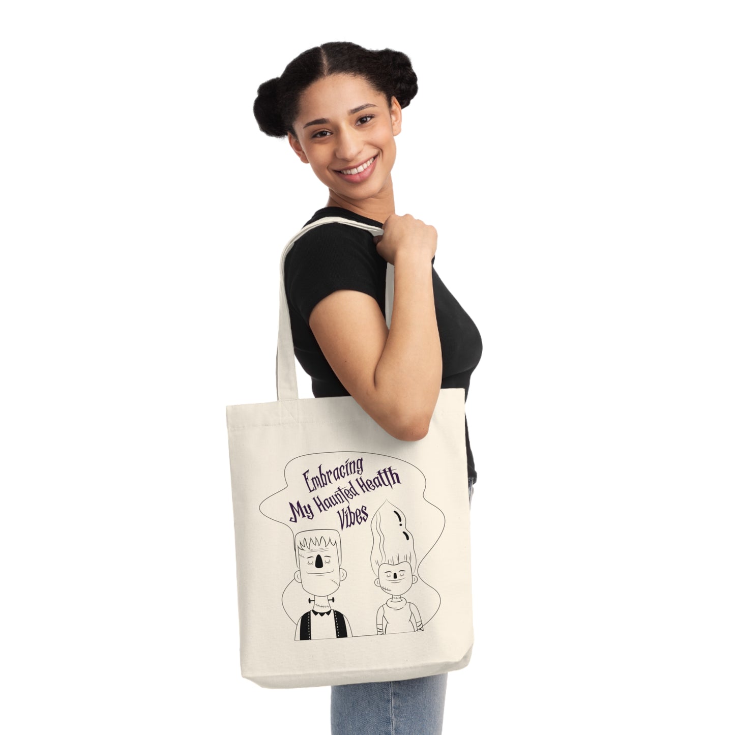 Embracing My Haunted Health Vibes, Organic Tote, Printed