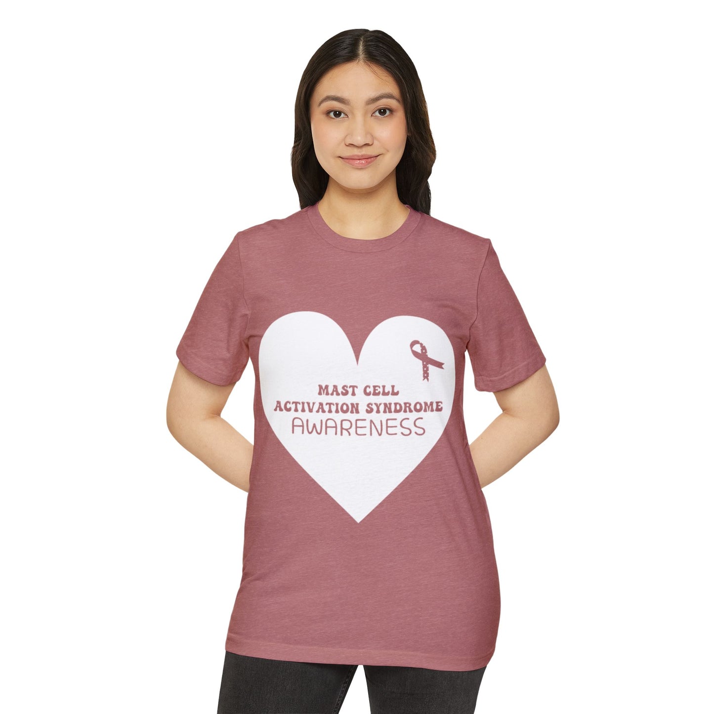 Awareness Heart - Mast Cell Activation Syndrome, Unisex Organic Cotton T-shirt, Printed