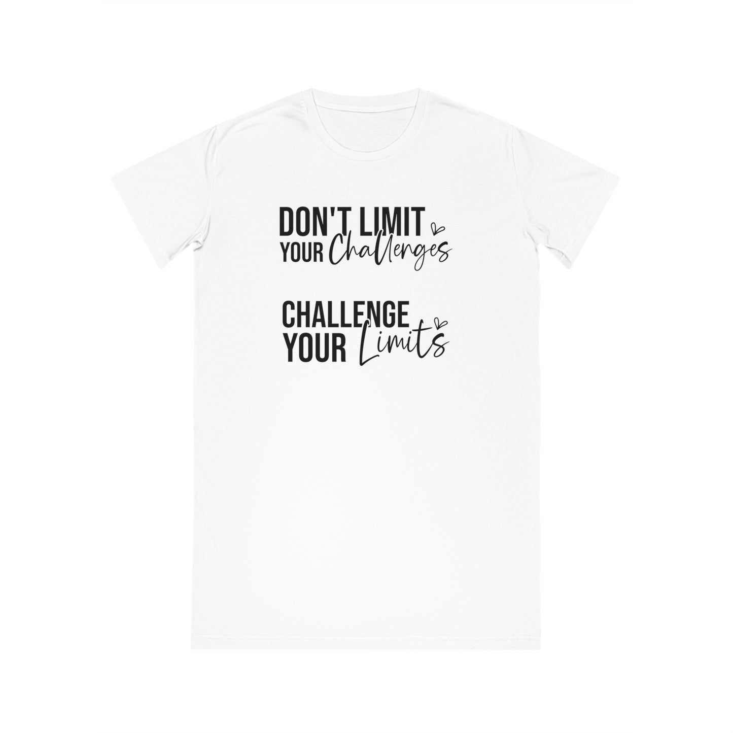 Don't Limit Your Challenges, Women's Spinner T-Shirt Dress, Printed