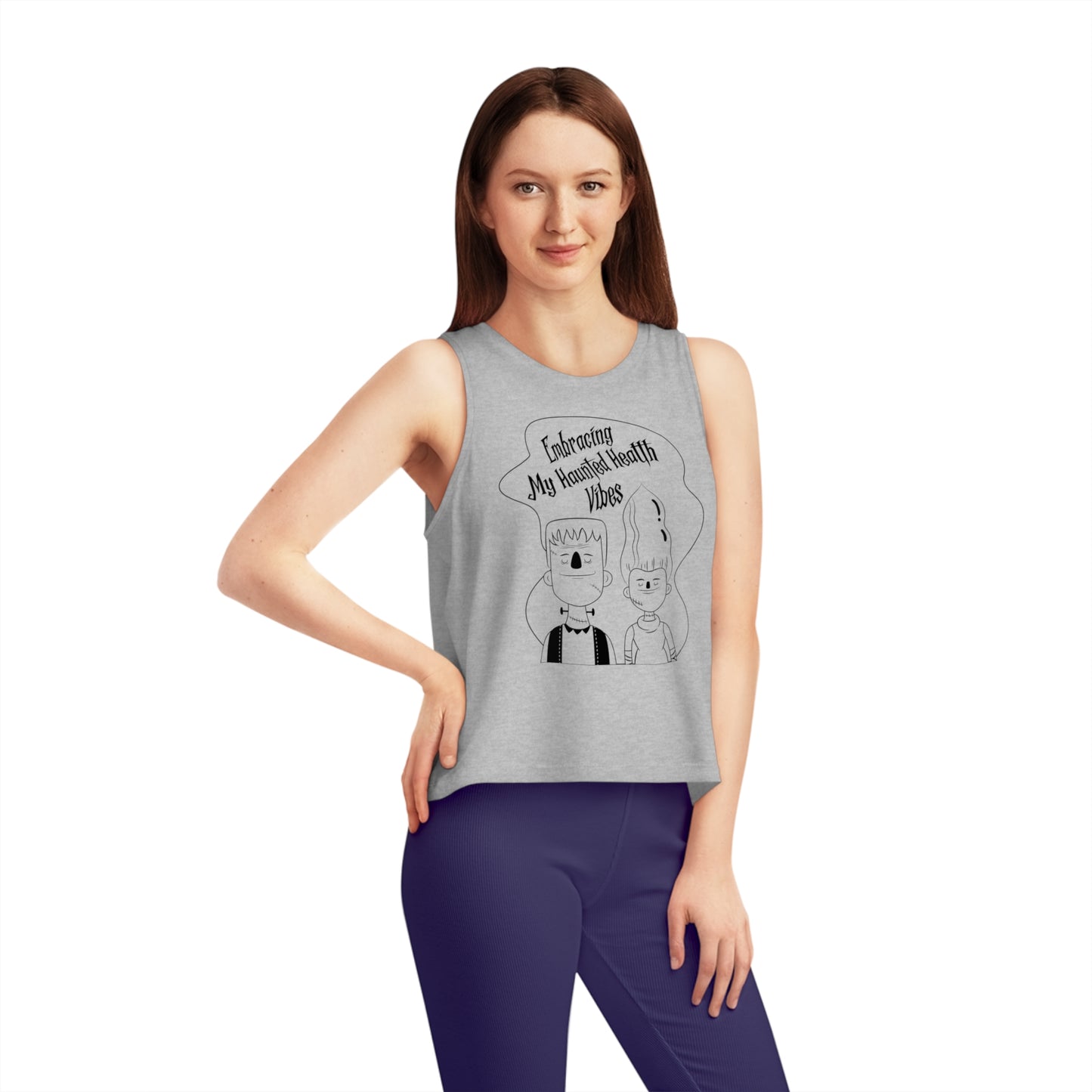 Embracing My Haunted Health Vibes, Women's Dancer Cropped Tank Top, Printed