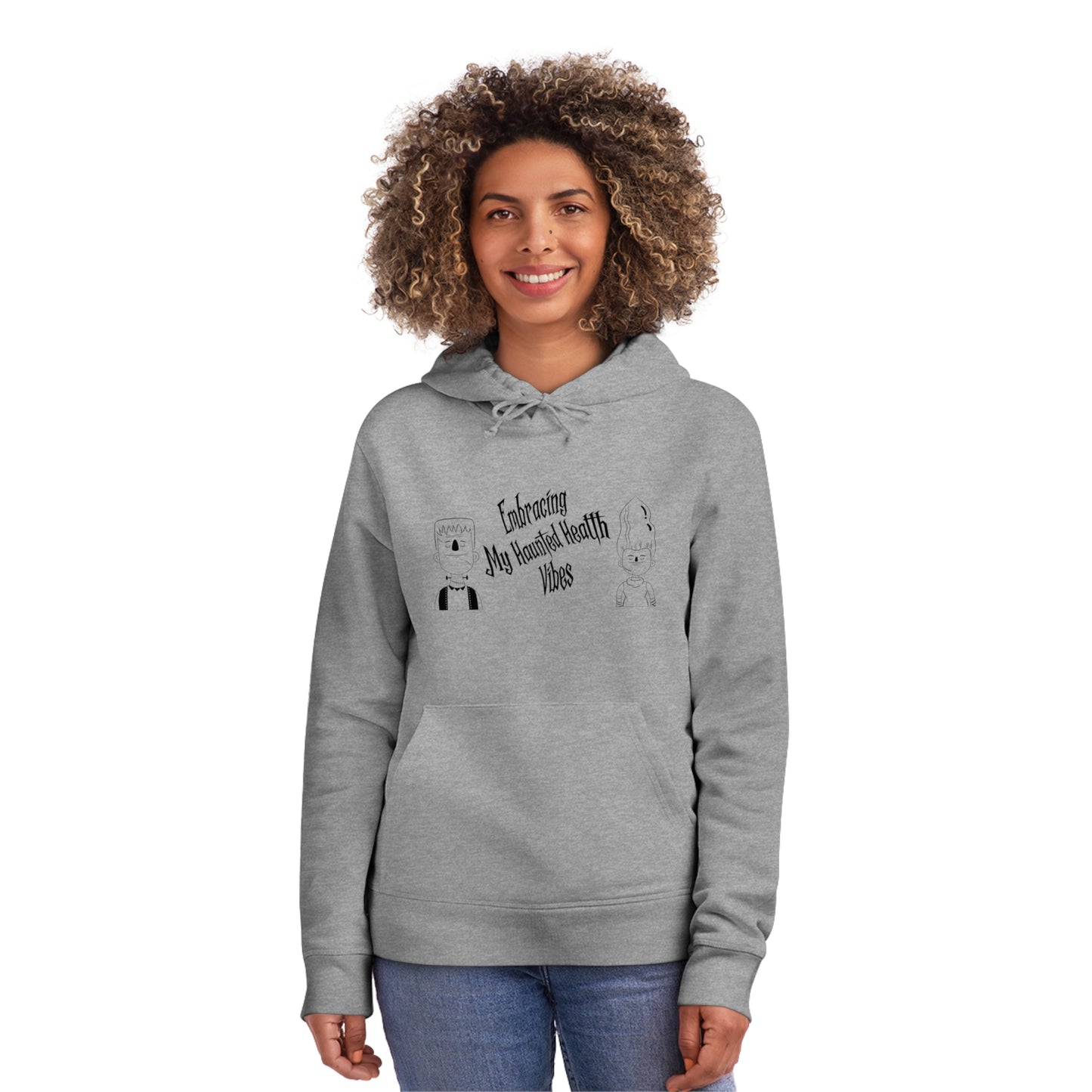Embracing My Haunted Health Vibes, Unisex Organic Drummer Hoodie, Printed
