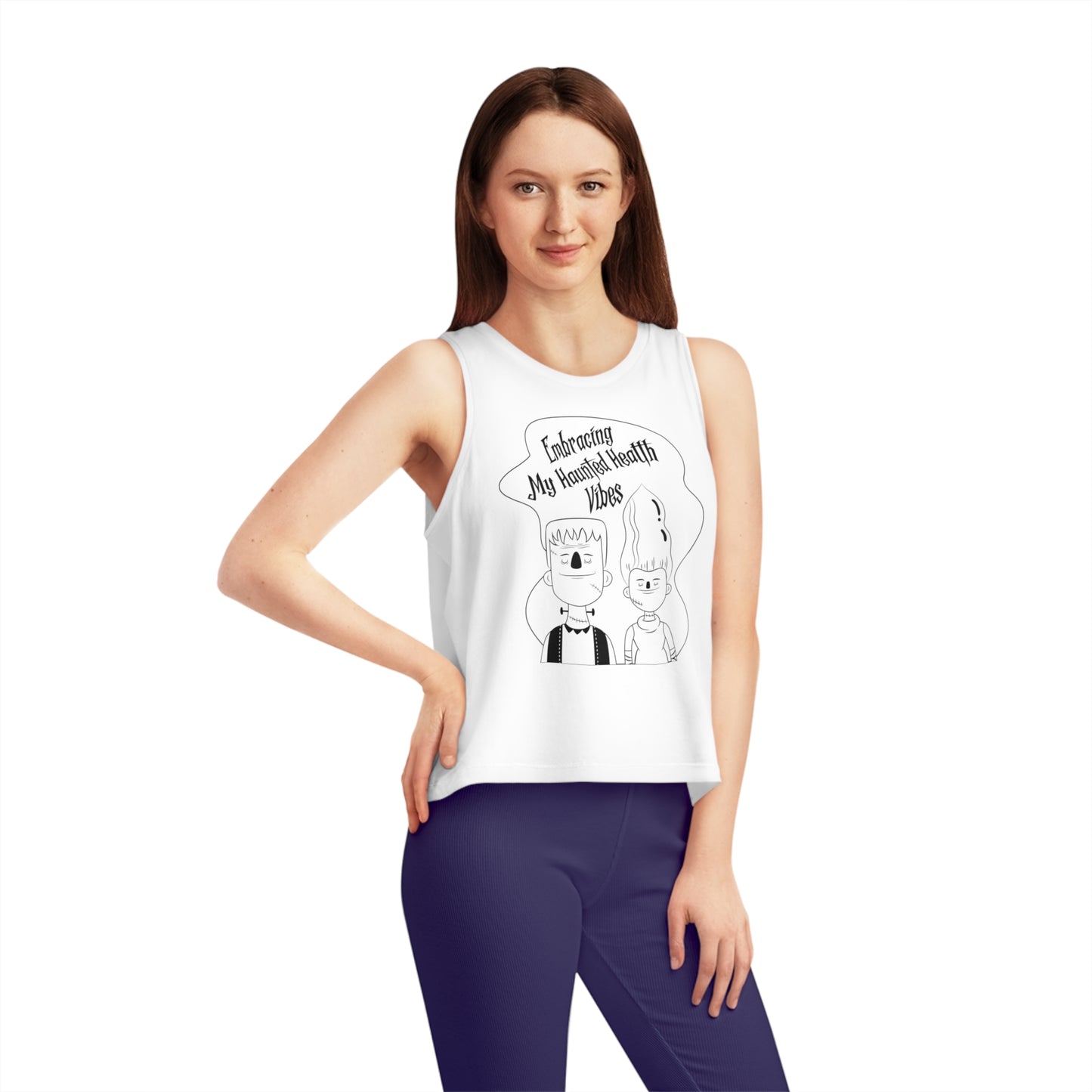 Embracing My Haunted Health Vibes, Women's Dancer Cropped Tank Top, Printed