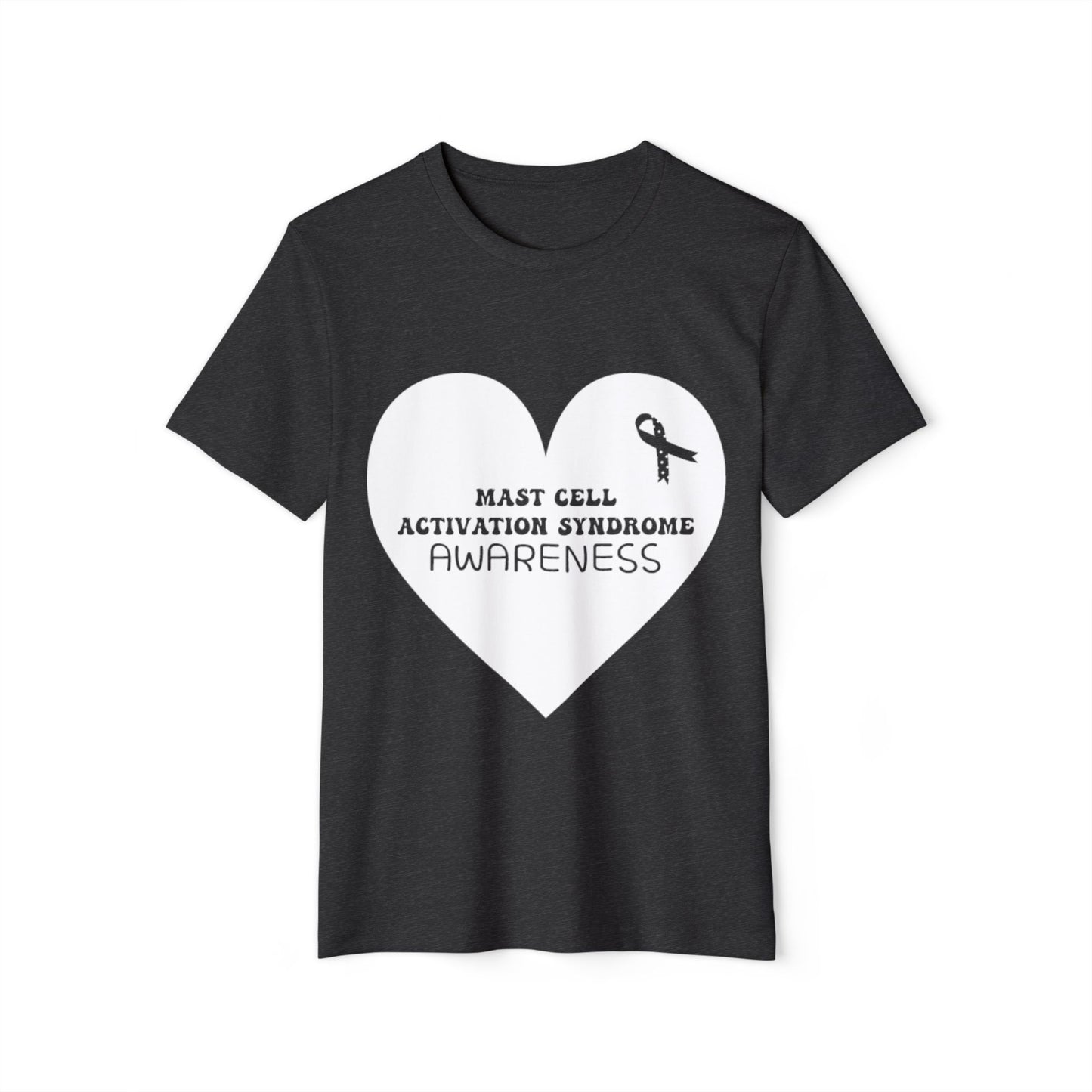Awareness Heart - Mast Cell Activation Syndrome, Unisex Organic Cotton T-shirt, Printed