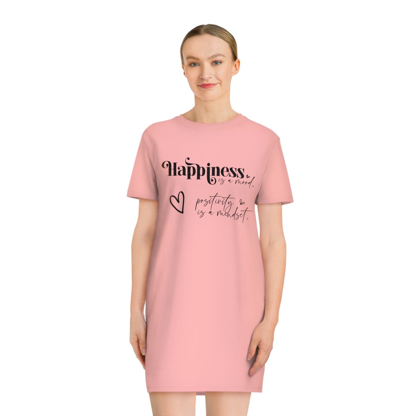 Happiness is a Mood, Women's Spinner T-Shirt Dress, Printed