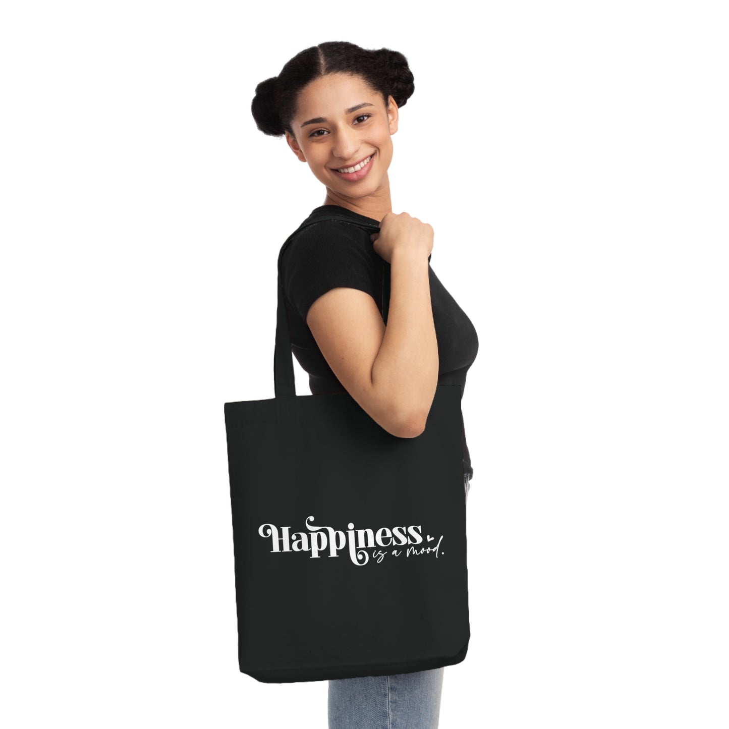 Happiness is a Mood, Organic Tote, Printed