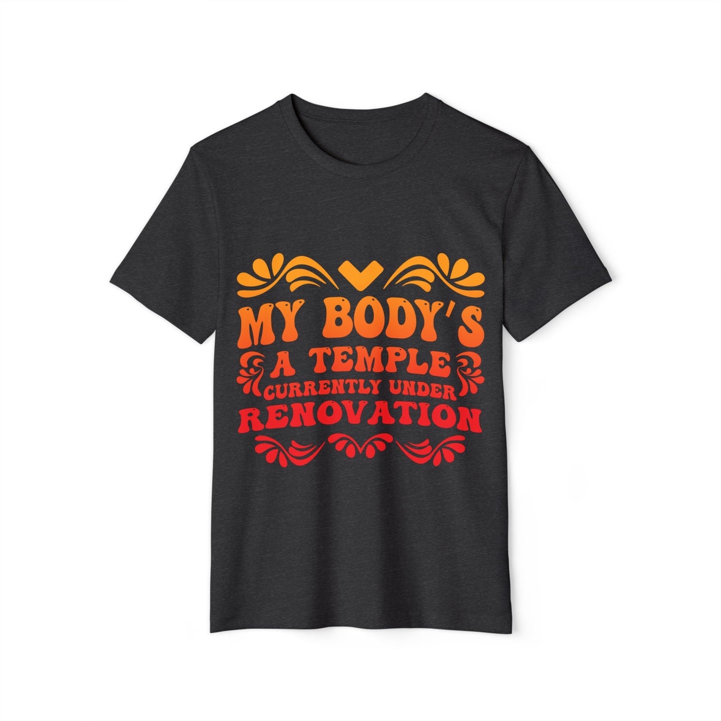 My Body's A Temple..., Unisex Organic Cotton T-shirt (Colorful), Printed