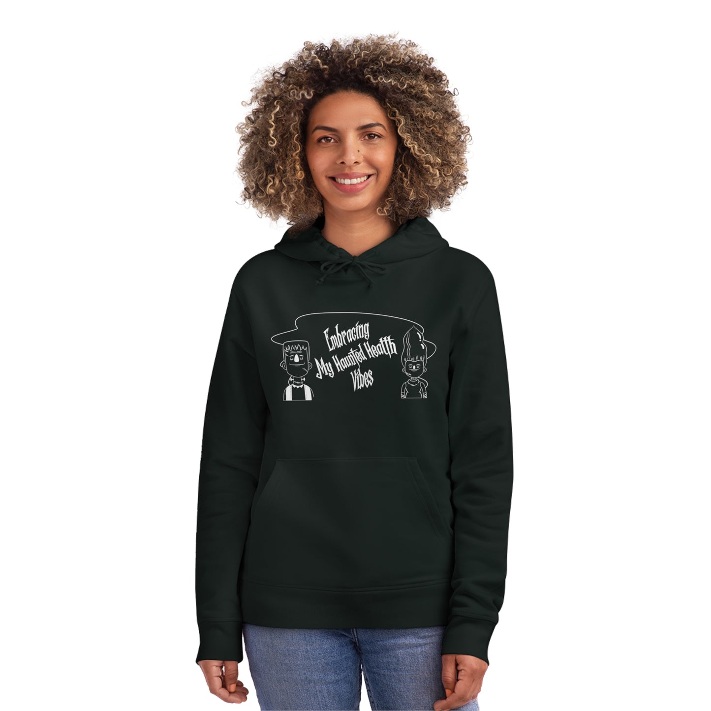 Embracing My Haunted Health Vibes, Unisex Organic Drummer Hoodie, Printed