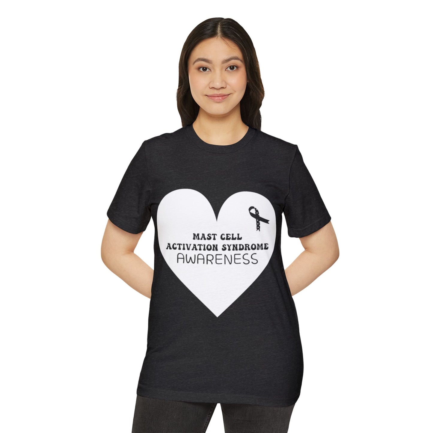 Awareness Heart - Mast Cell Activation Syndrome, Unisex Organic Cotton T-shirt, Printed