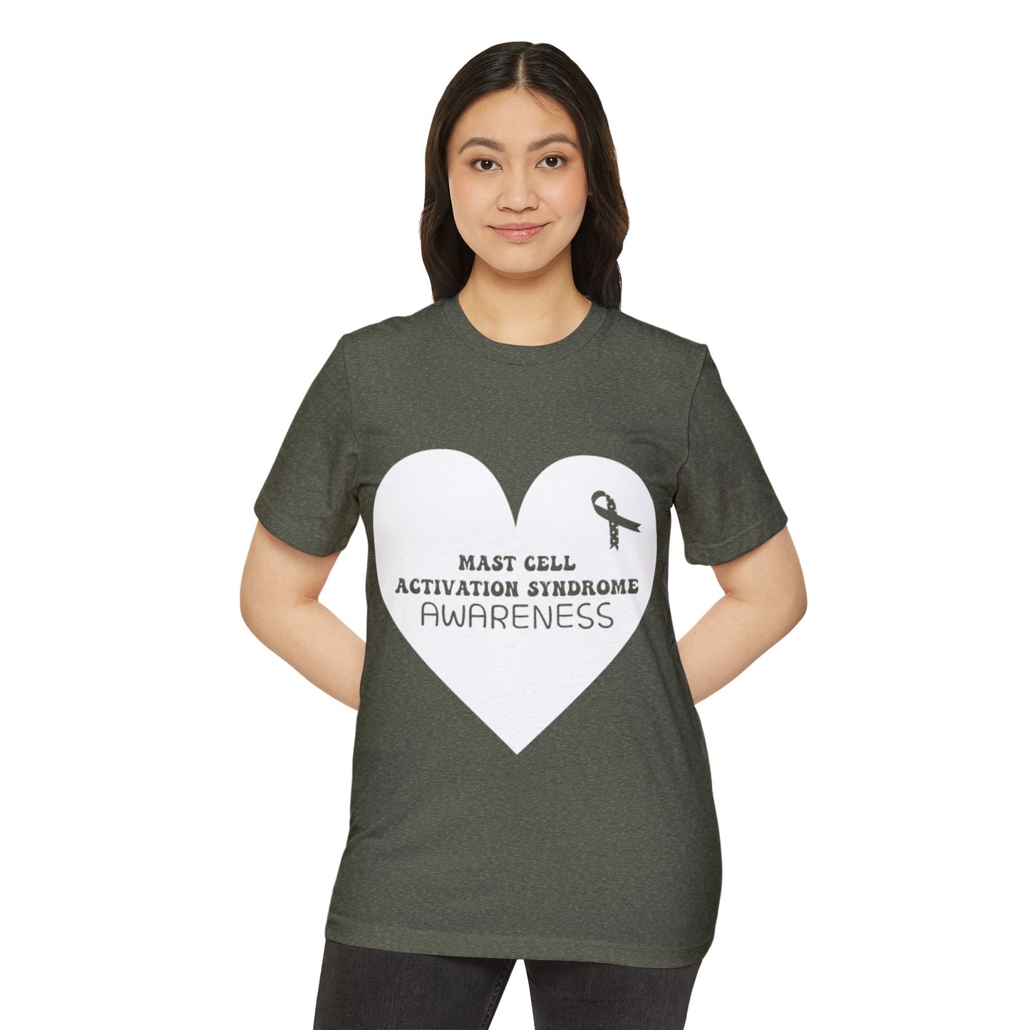 Awareness Heart - Mast Cell Activation Syndrome, Unisex Organic Cotton T-shirt, Printed