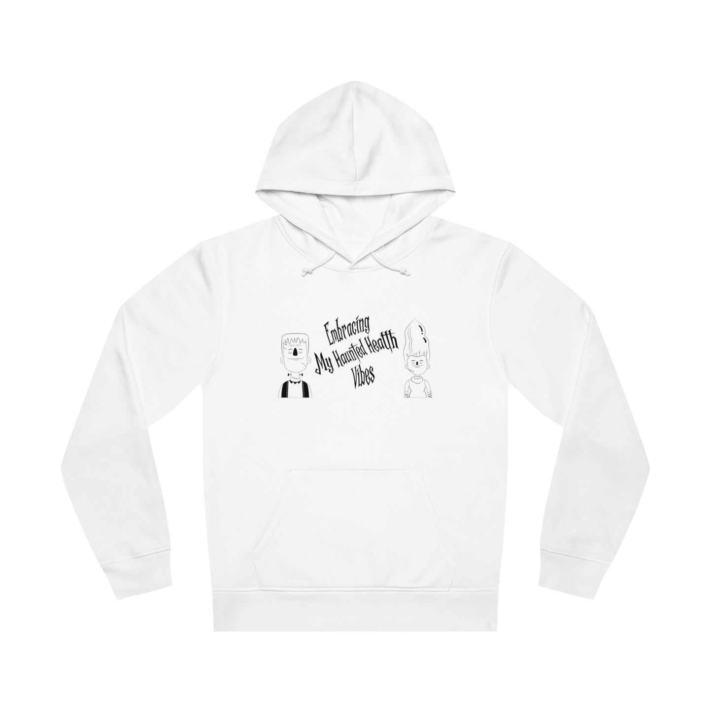 Embracing My Haunted Health Vibes, Unisex Organic Drummer Hoodie, Printed