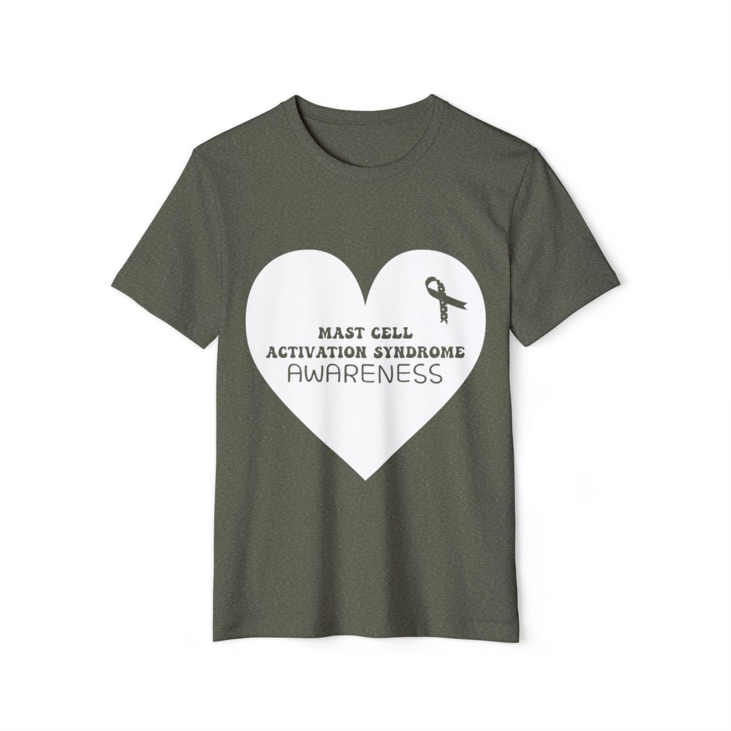 Awareness Heart - Mast Cell Activation Syndrome, Unisex Organic Cotton T-shirt, Printed