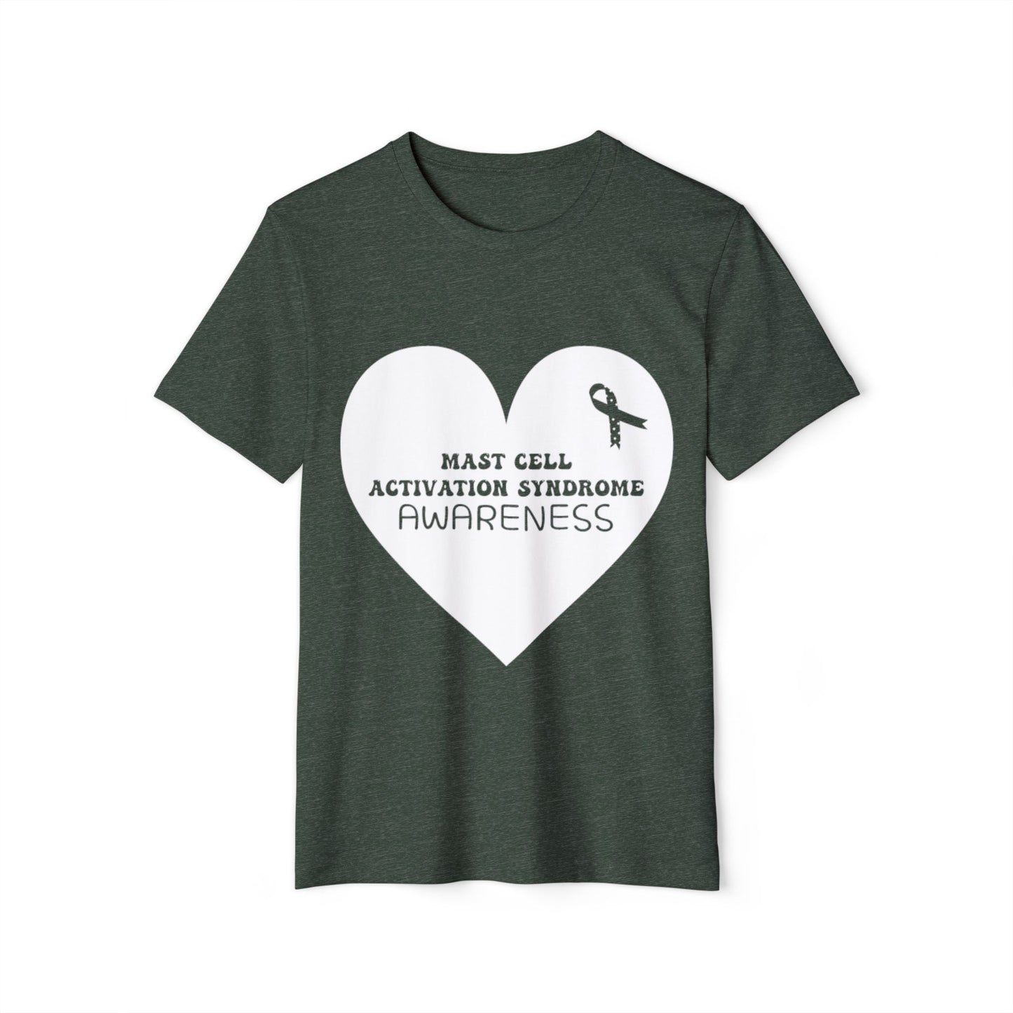 Awareness Heart - Mast Cell Activation Syndrome, Unisex Organic Cotton T-shirt, Printed