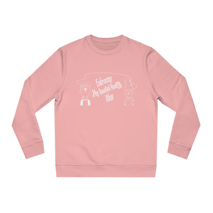 Embracing My Haunted Health Vibes, Unisex Organic Sweatshirt, Printed