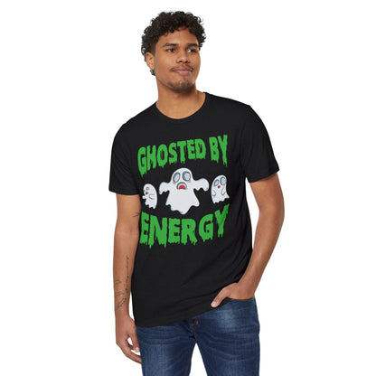 Ghosted by Energy with Spooky Ghosts, Unisex Organic Cotton T-shirt (Colorful), Printed