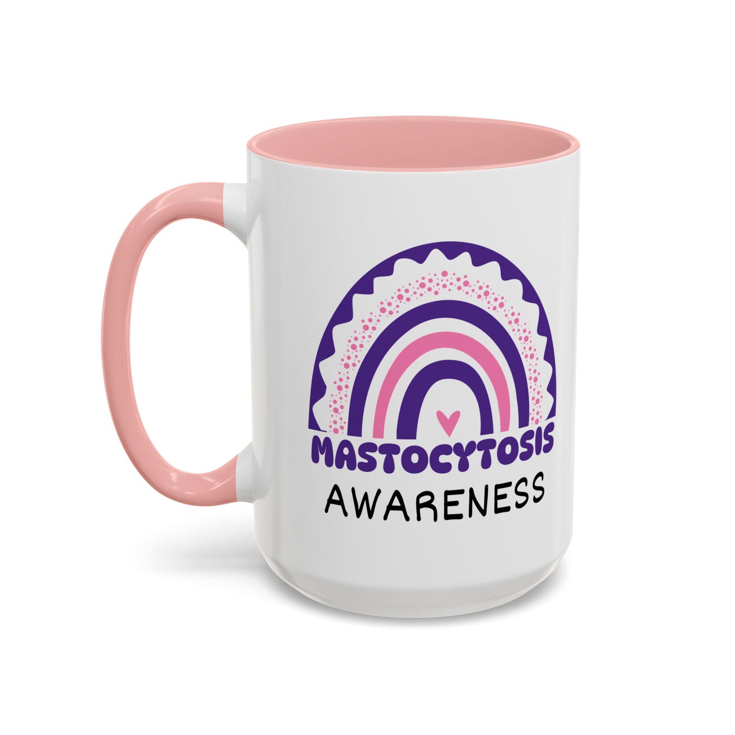 Mastocytosis Big Awareness Rainbow | Lead-free Accent Coffee Mug (11, 15oz)