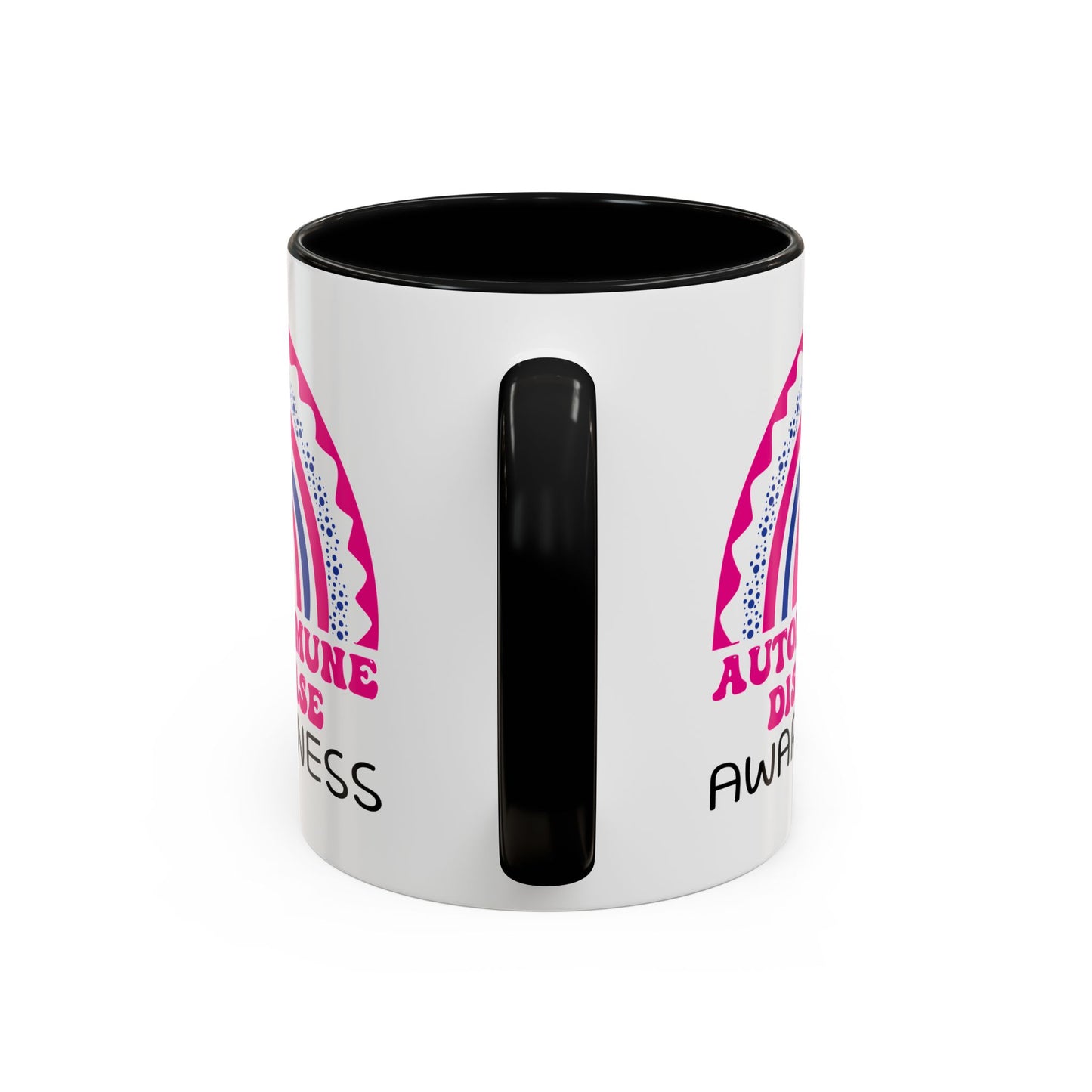 Autoimmune Disease Big Awareness Rainbow | Lead-free Accent Coffee Mug (11, 15oz)