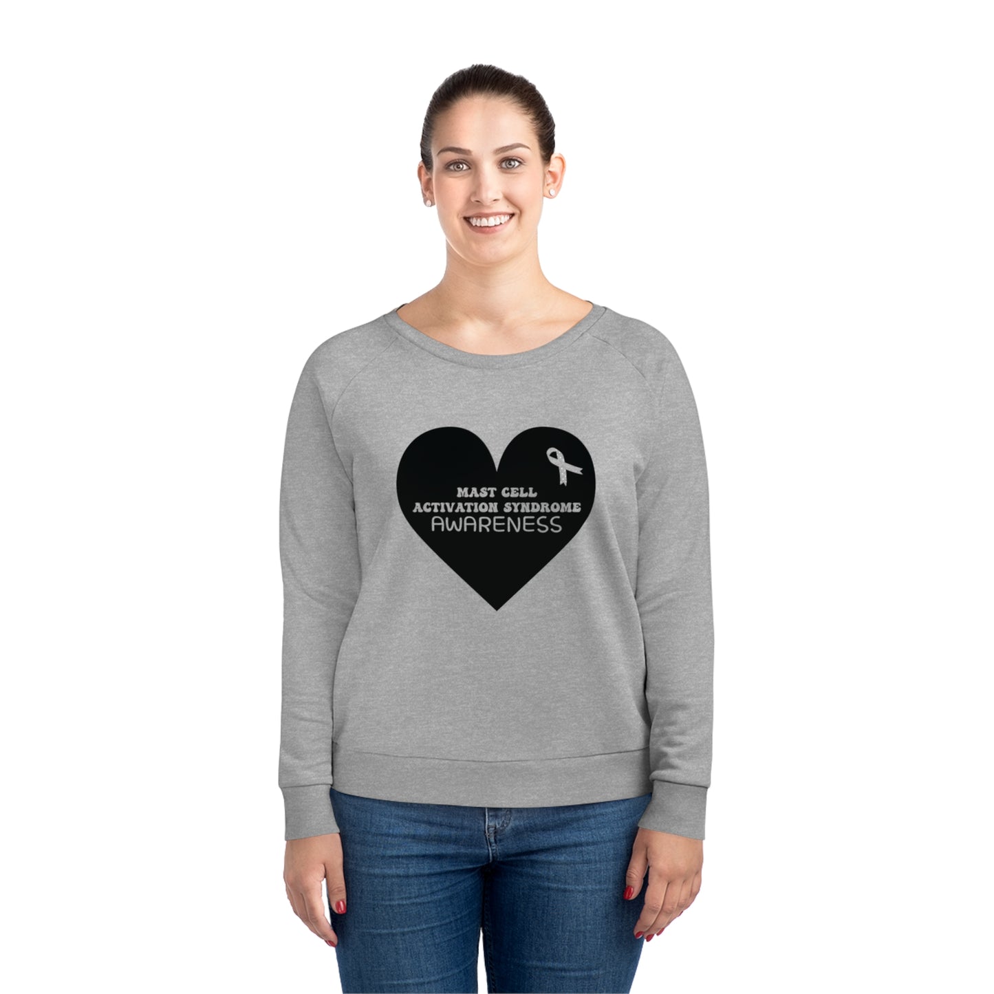 Awareness Heart - Mast Cell Activation Syndrome, Women's Dazzler Relaxed Organic Fit Sweatshirt, Printed