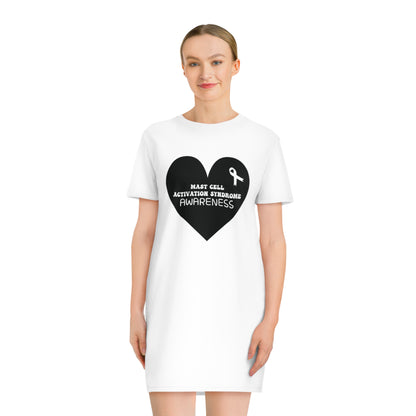 Awareness Heart - Mast Cell Activation Syndrome, Women's Spinner T-Shirt Dress, Printed