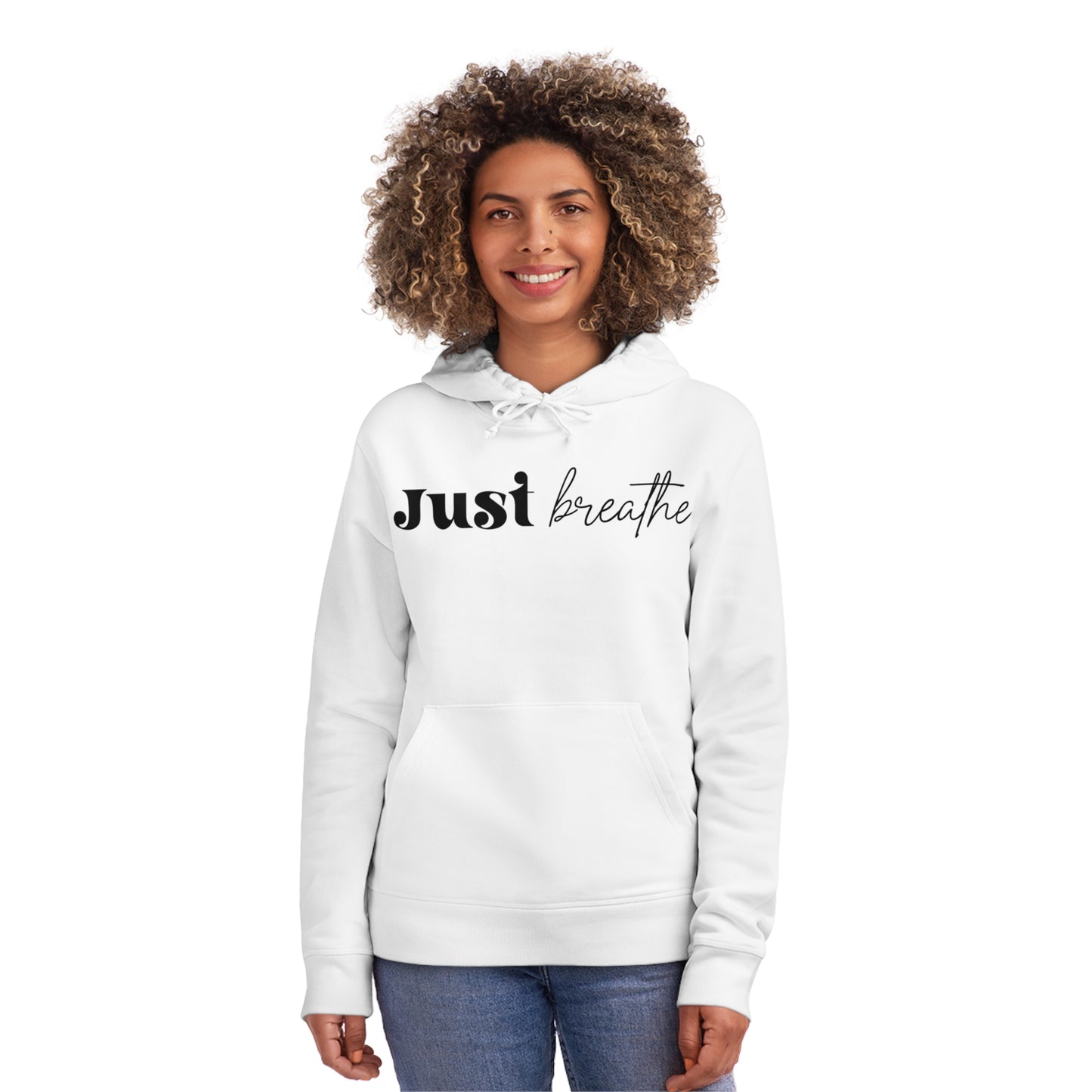 Just Breathe, Unisex Organic Drummer Hoodie, Printed