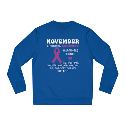 Awareness Month - Alzheimer's, Unisex Organic Sweatshirt, Printed