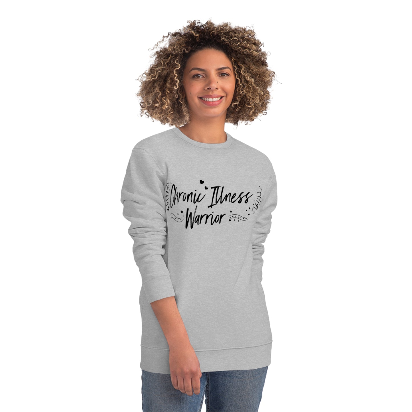 Chronic Illness Warrior, Unisex Organic Sweatshirt, Printed