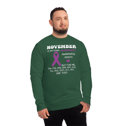 Awareness Month - Alzheimer's, Unisex Organic Sweatshirt, Printed