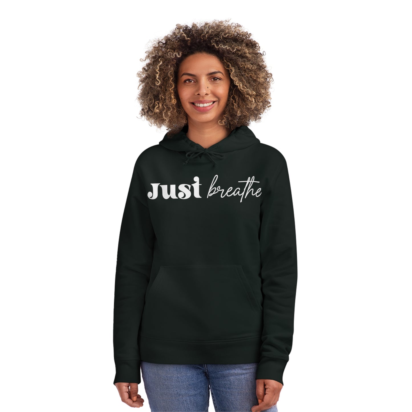 Just Breathe, Unisex Organic Drummer Hoodie, Printed