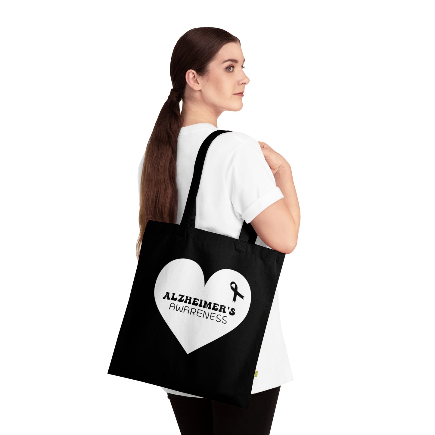 Awareness Heart - Alzheimer's, Organic Tote (Colorful), Printed