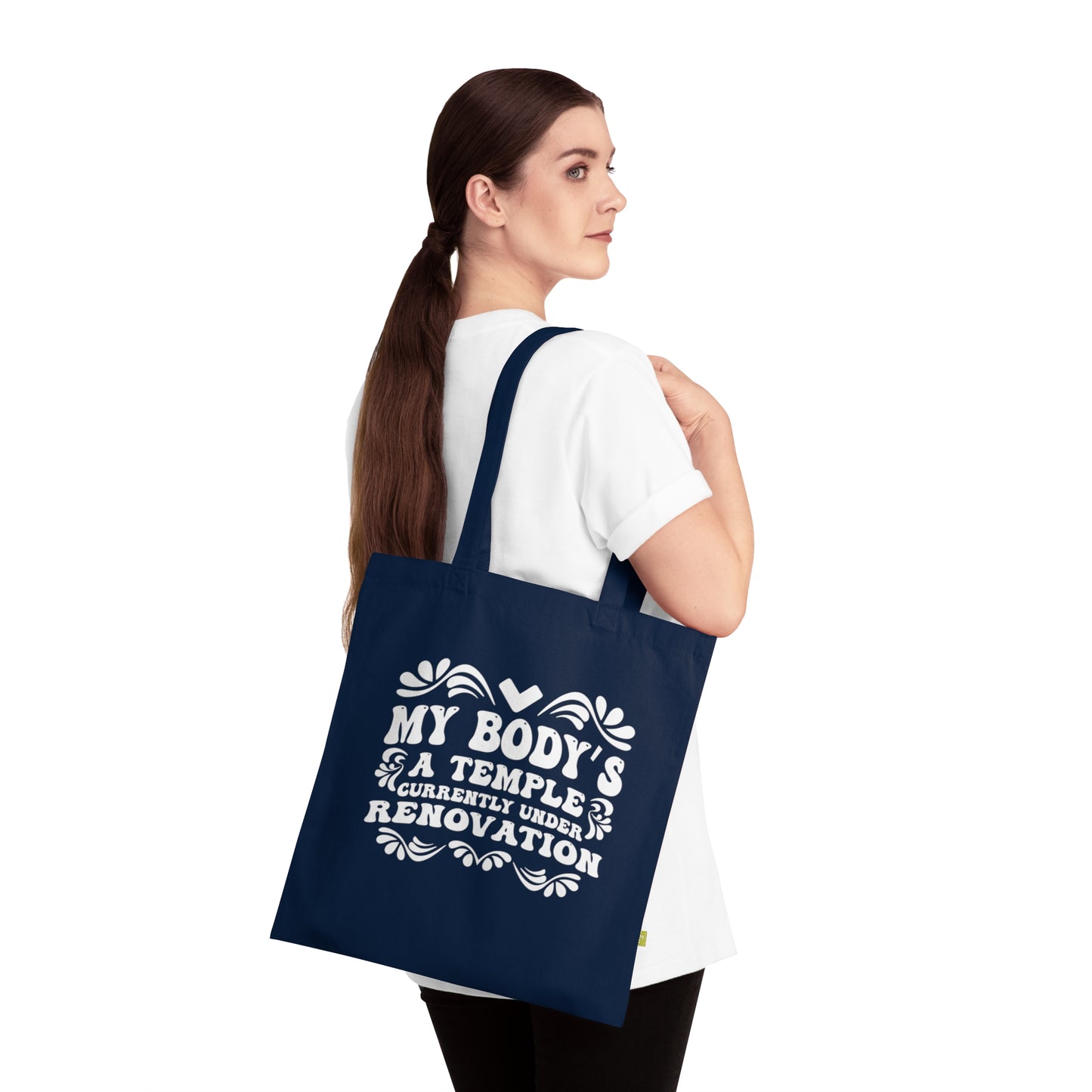 My Body's A Temple..., Organic Tote (Colorful), Printed