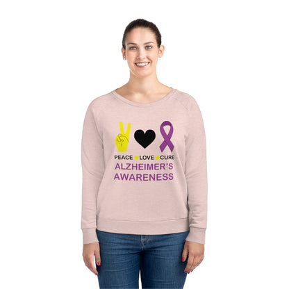 Peace Love Cure - Alzheimer's, Women's Dazzler Relaxed Organic Fit Sweatshirt, Printed